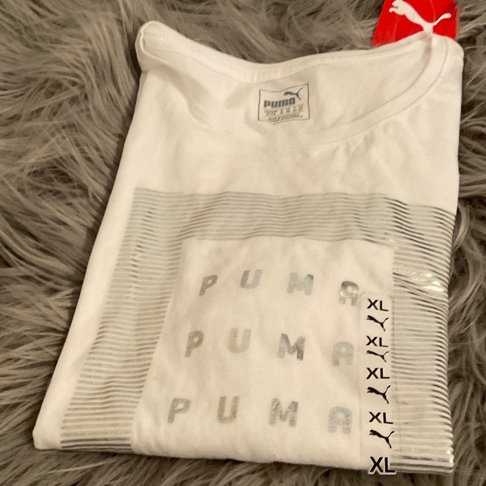 Puma White Graphic Tee